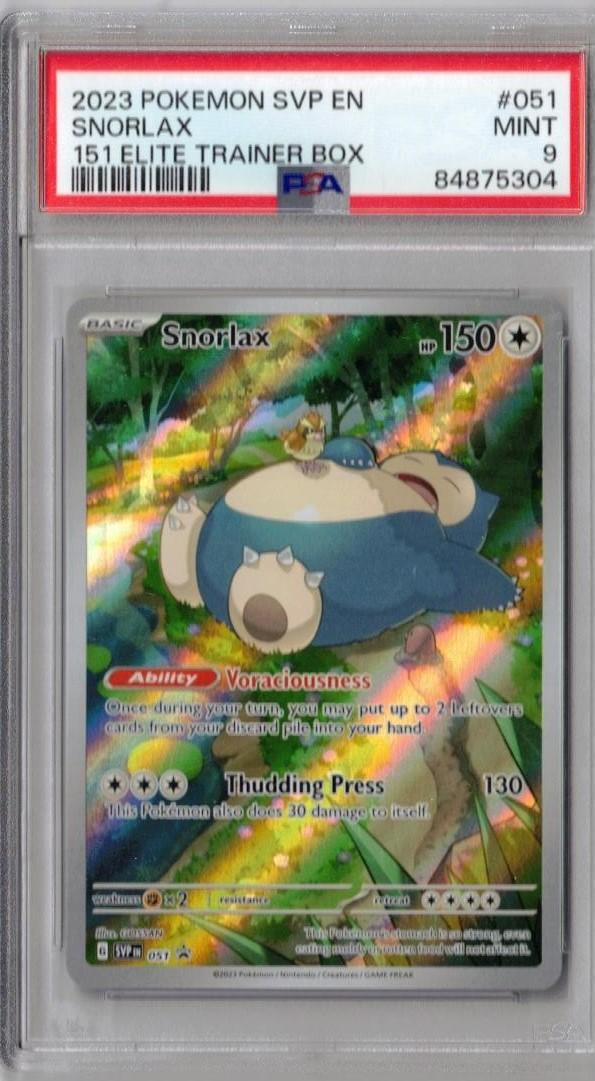 2023 Pokémon Scarlet Violet Black Star Promos Snorlax 51 PSA 9