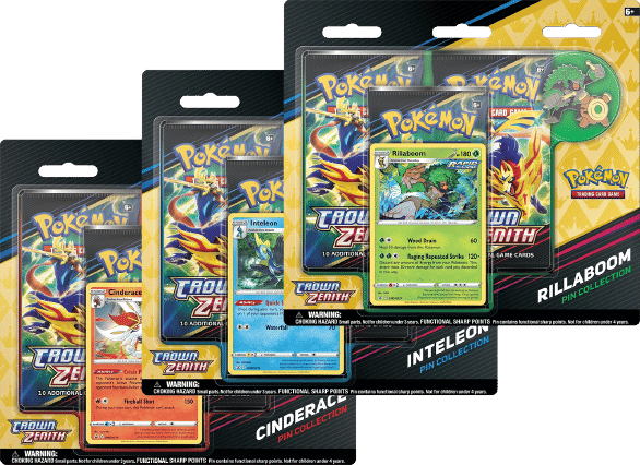 Pokemon Crown Zenith Pin Collection Blister Pack - Set of 3