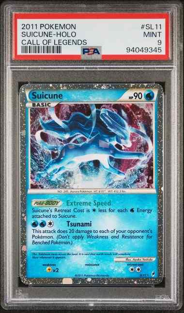 【PSA9】旧裏　スイクン　ホロ　めざめる伝説　SUICUNE HOLO PSA9】旧裏スイクンホロめざめる伝説SUICUNE HOLO