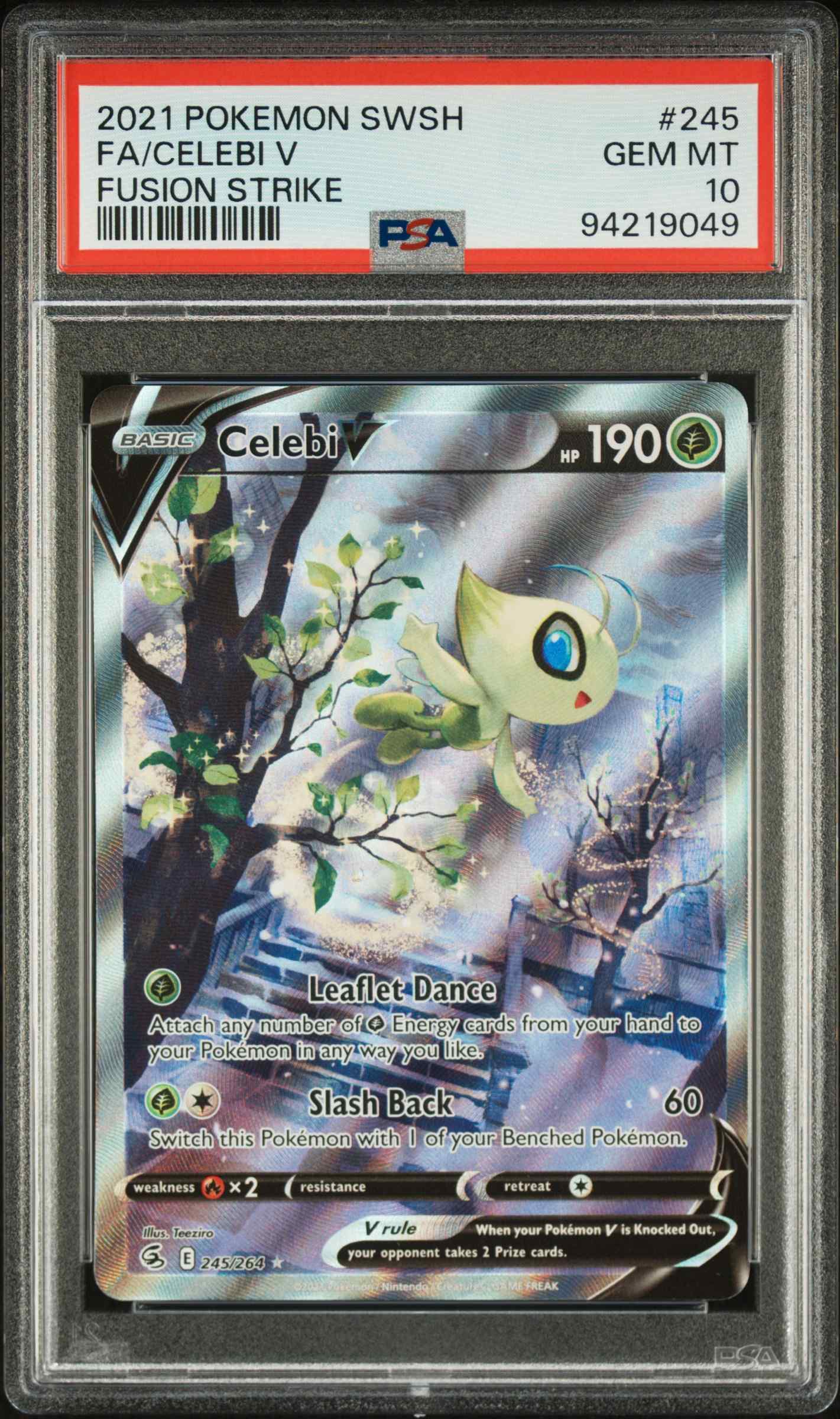 Celebi V #245 2021 Pokemon Sword & Shield Fusion Strike PSA