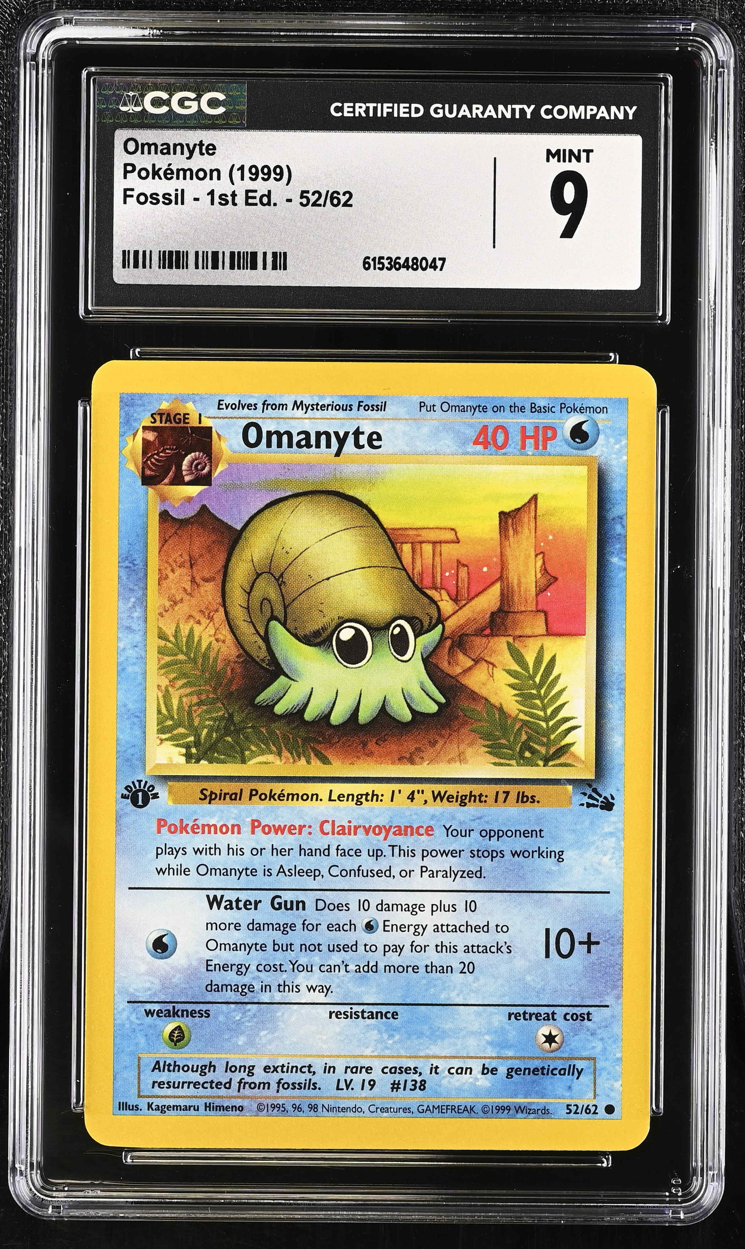 1995 omanyte pokemon card value 2002 Nintendo Legendary Collection Omanyte-Reverse Foil [W] Water Gun (10+) Does 10 damage plus 10 more damage for each W Energy attached to Omanyte but not used to pay for this attacks Energy cost Omanyte - 138/165 - SV: