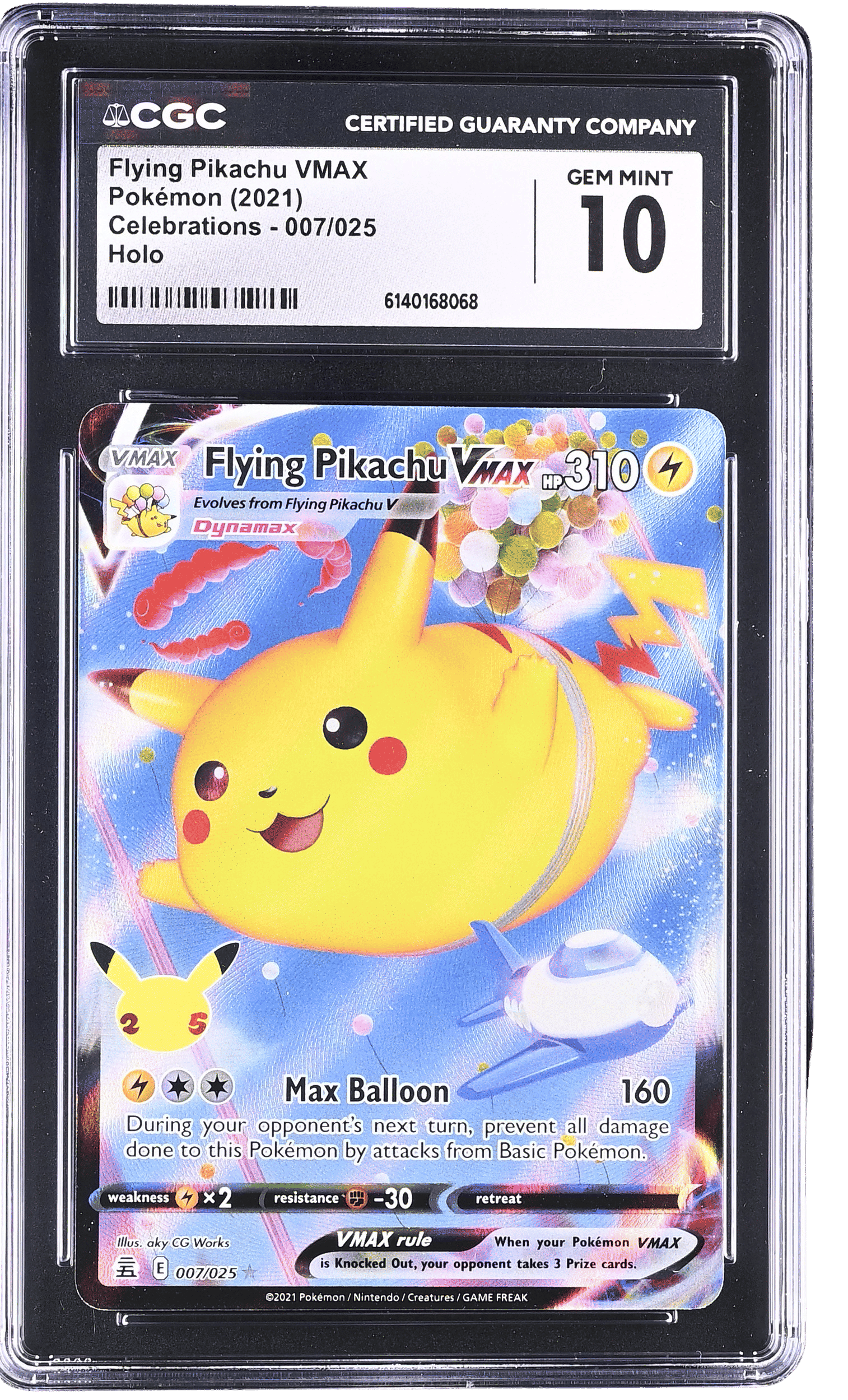 pokemon celebrations pikachu vmax card 2021 Sword and Shield Full Art Flying Vma  Monmouth Sports Cards Certification #141365761 Celebrations Pikachu Vmax Figure Collection