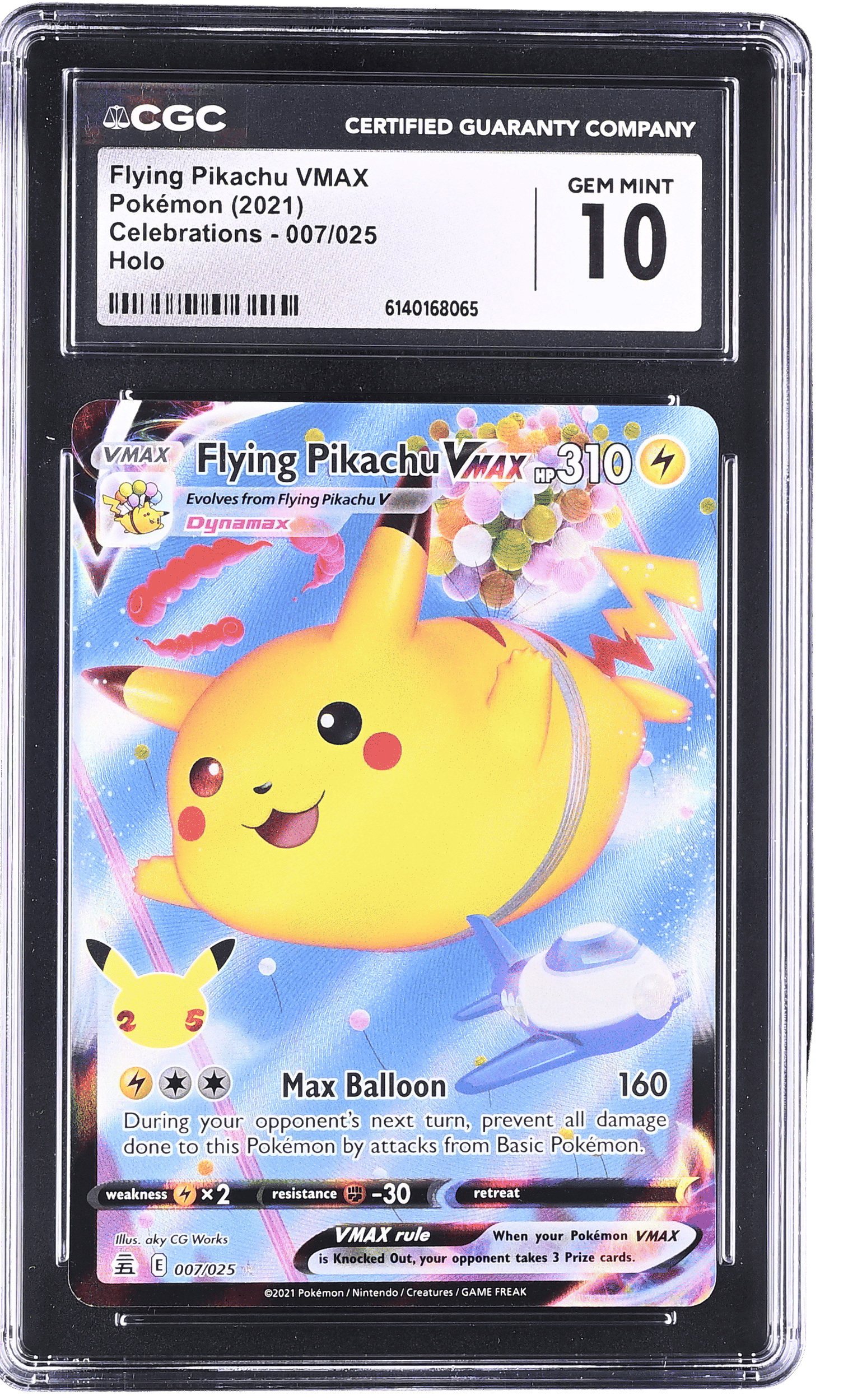 how rare is the flying pikachu card V 006/025 25th Celebrations Pokemon your opponents Active Pokemon is now Paralyzed Flying Pikachu Card Value |