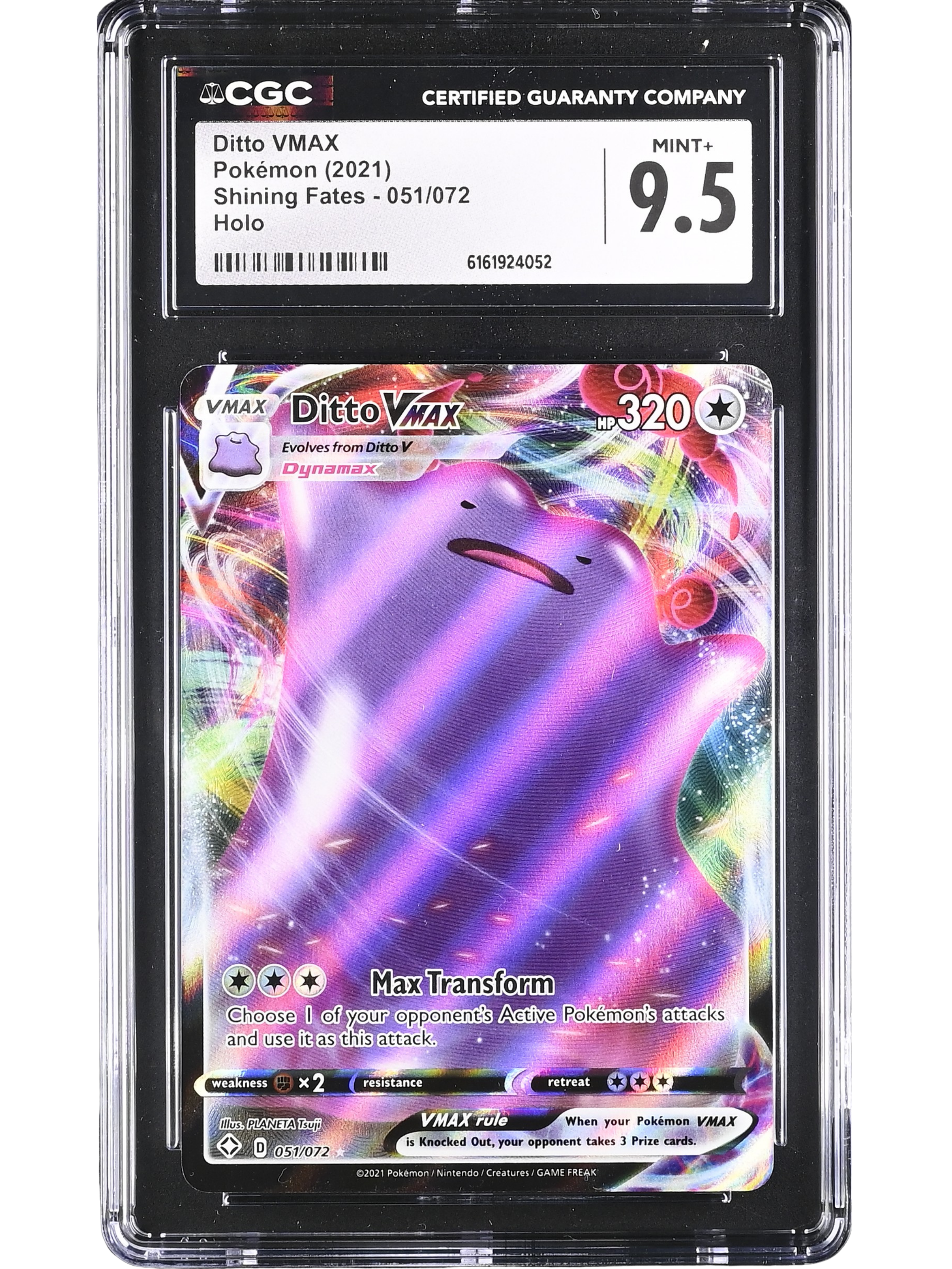 shiny ditto pokemon card V 050/072 Ultra Soft (Shiny Fates) + 1 x TitanCards Toploader Toys and any other effects remain on the new Pokemon Pokemon Card - Crown Zenith