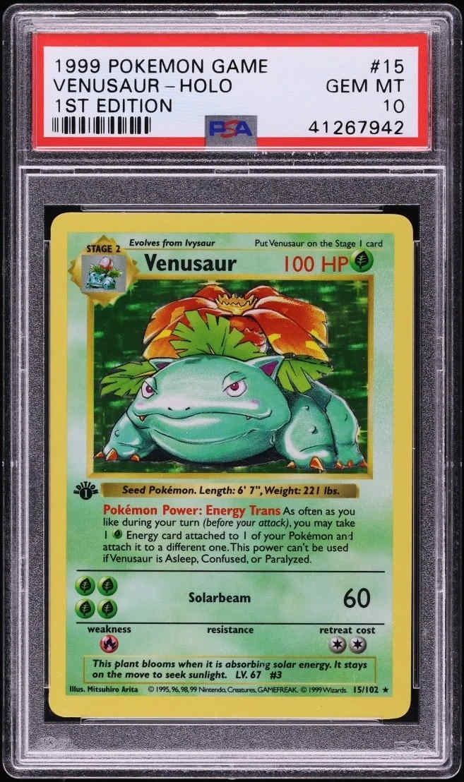 venusaur holo pokemon card I pulled a 1ST EDITION from a Base Set pack! Download the @rarecandy App to scan your cards and graded cards to see their value! Unlimited scans for free! #pokemon # Captured in a crystal Venusaur-Holo CD Promo (3) 1999