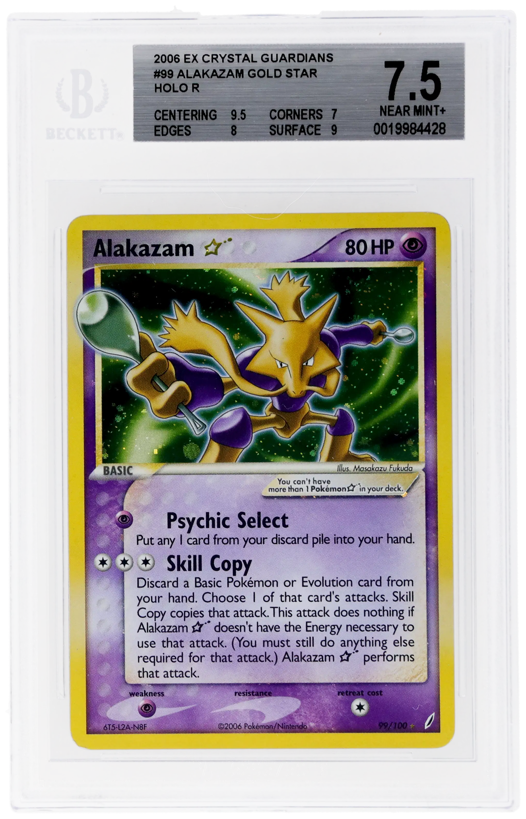 1999 alakazam pokemon card Pokemon 1999 Base Set ALAKAZAM Holo 1/102