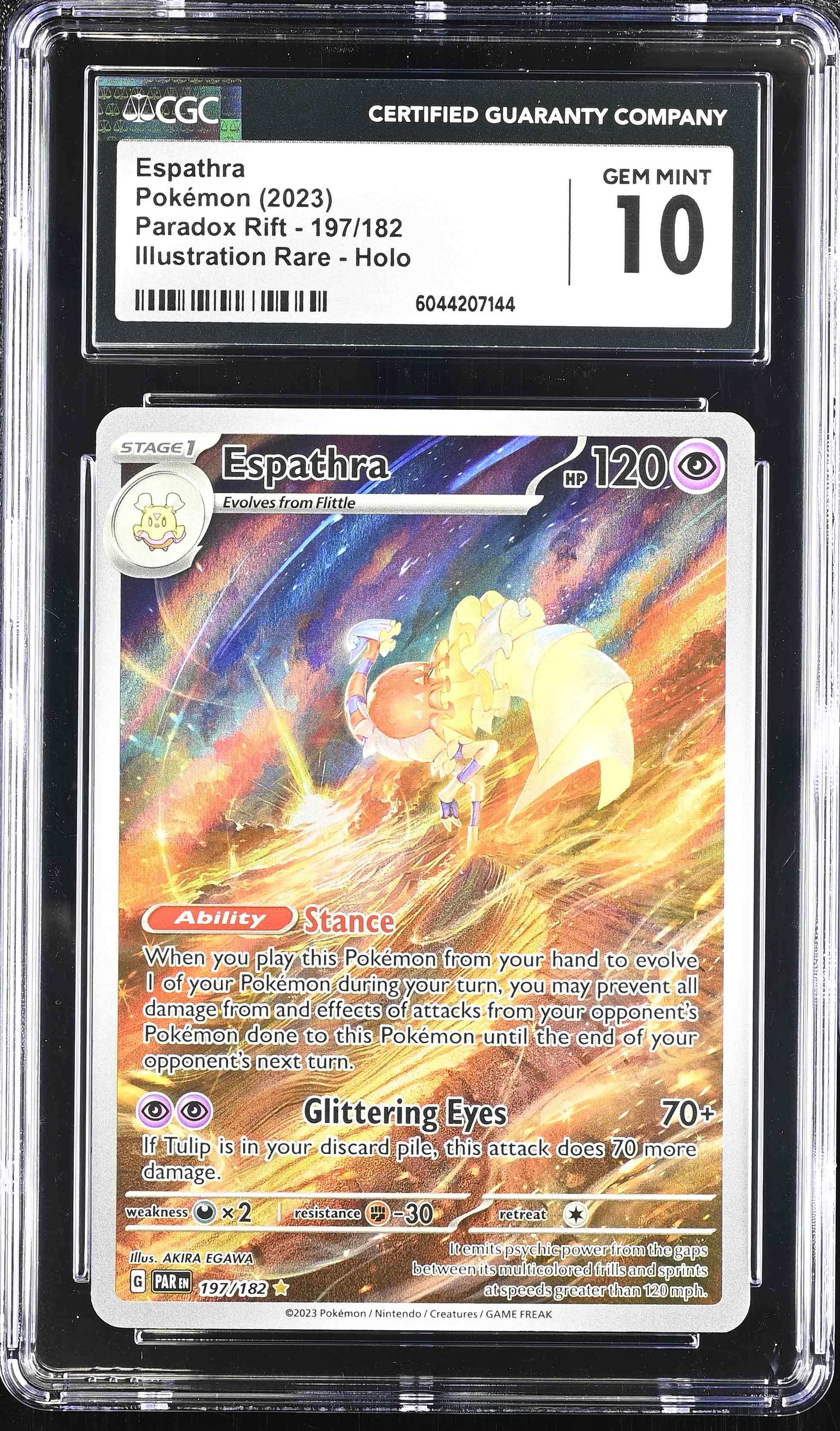2023 Pokémon Paradox Rift Espathra #197 CGC GM 10