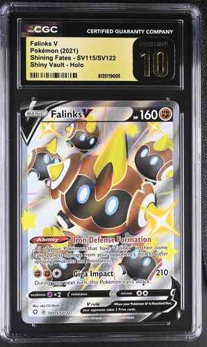 shiny falinks pokemon card TCG Rare Shining Fates Vault Holo SV074/SV122 placed immediately into protective sleeves Falinks V SV115/SV122 Shiny Vault