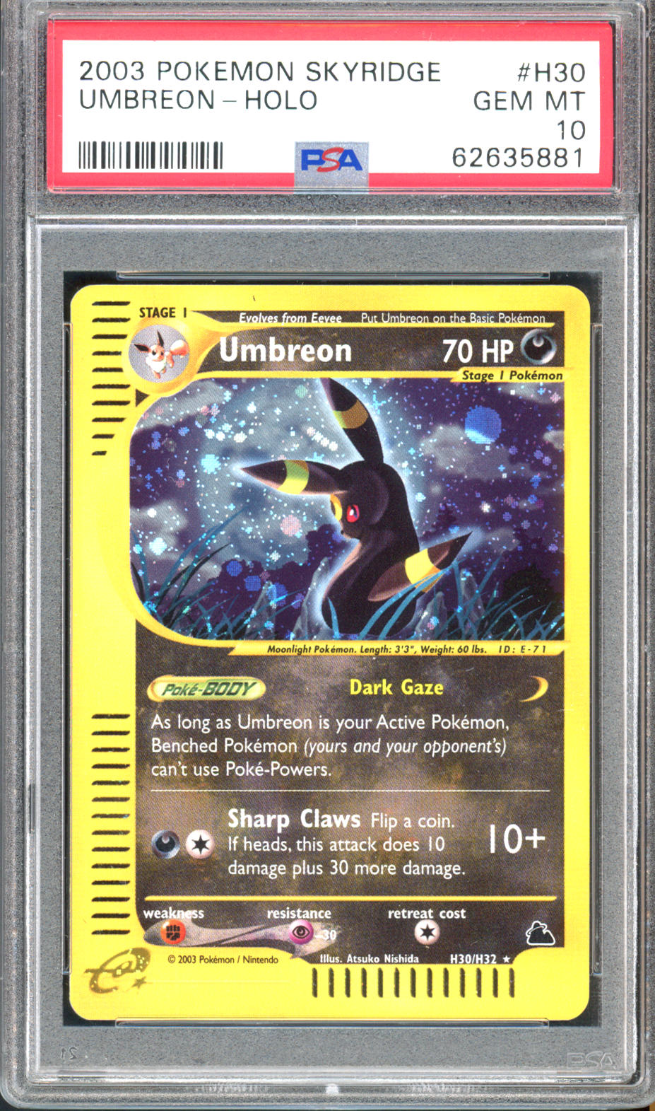 PSA 10 Skyridge Holo Umbreon  Rare Candy