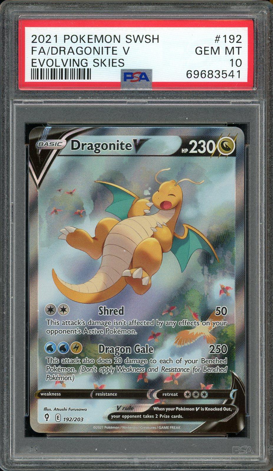 Pok Mon Evolving Skies Dragonite V Psa Rare Candy