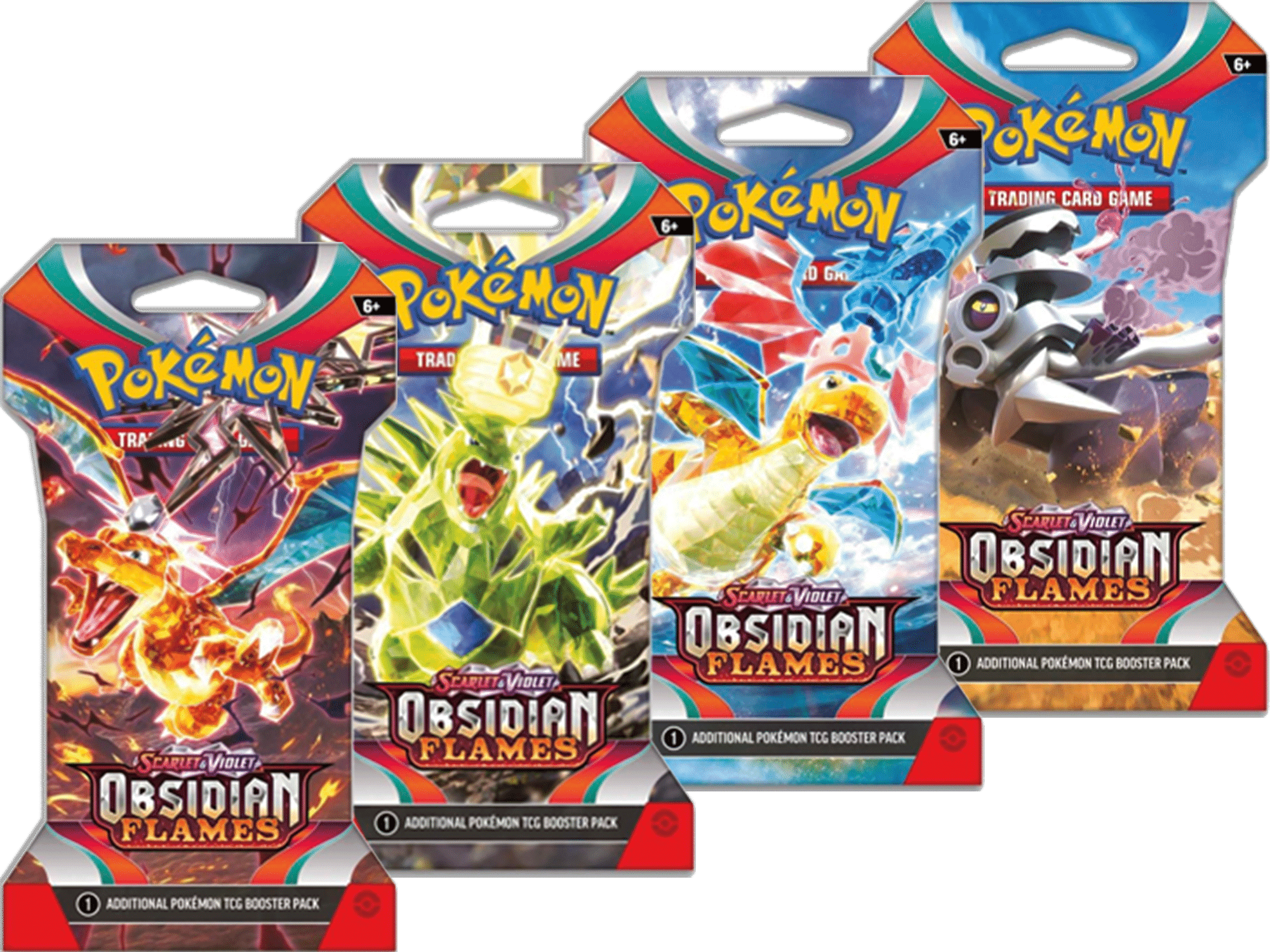 Pokemon Obsidian Flames Sleeved Booster Packs (Random Art) Set of 4 ...