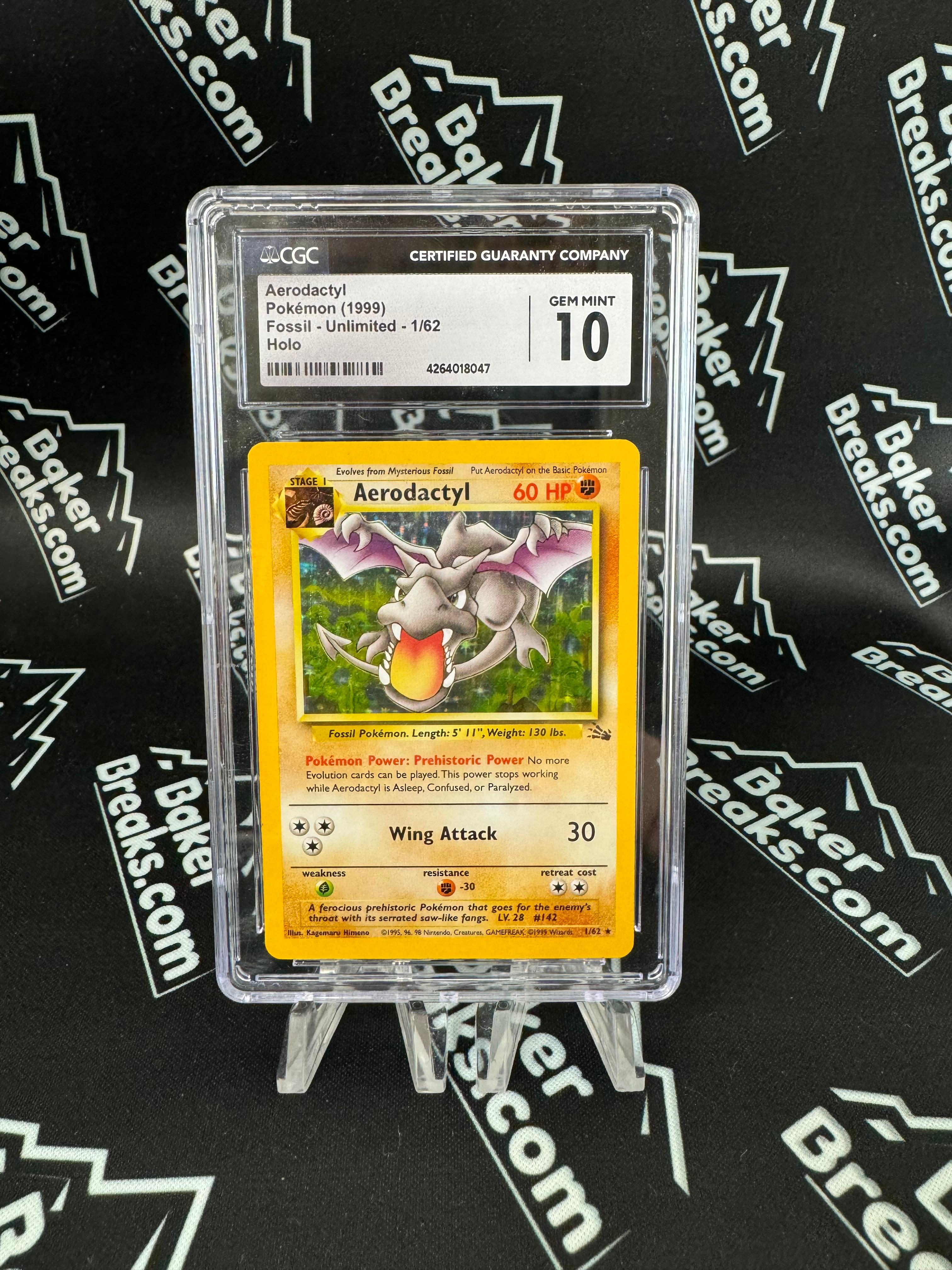 Aerodactyl Fossil 1st Edition Prerelease PSA 9 HOLO 1/62 - Pokemon