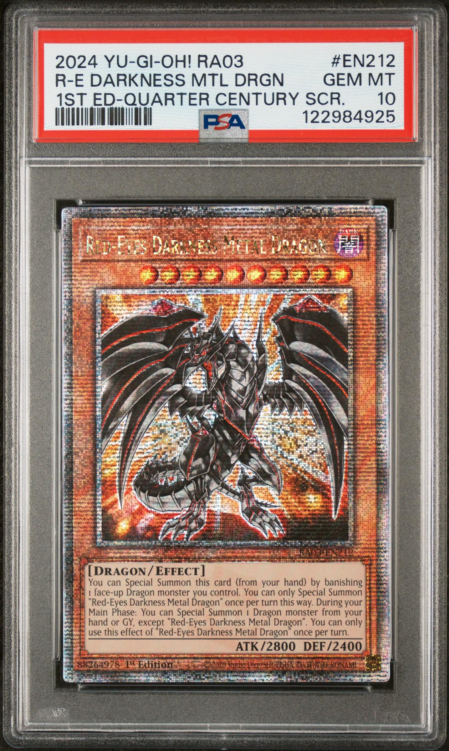2004 Red-Eyes Darkness Metal Dragon Quarter Century RA03-EN212 PSA