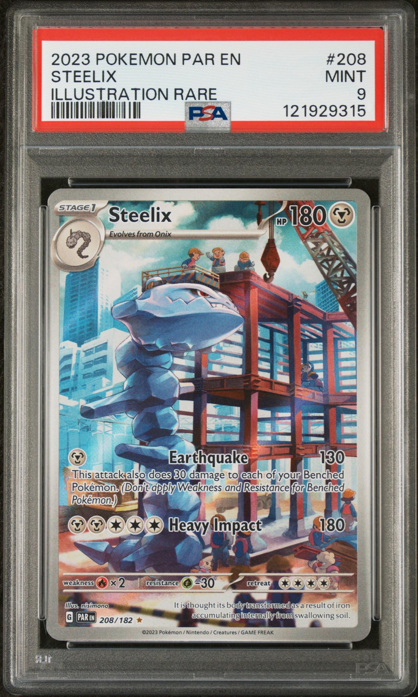 2023 Pokemon Paradox Rift Steelix Illustration Rare ⚡ #208 PSA 9 (NEW ...