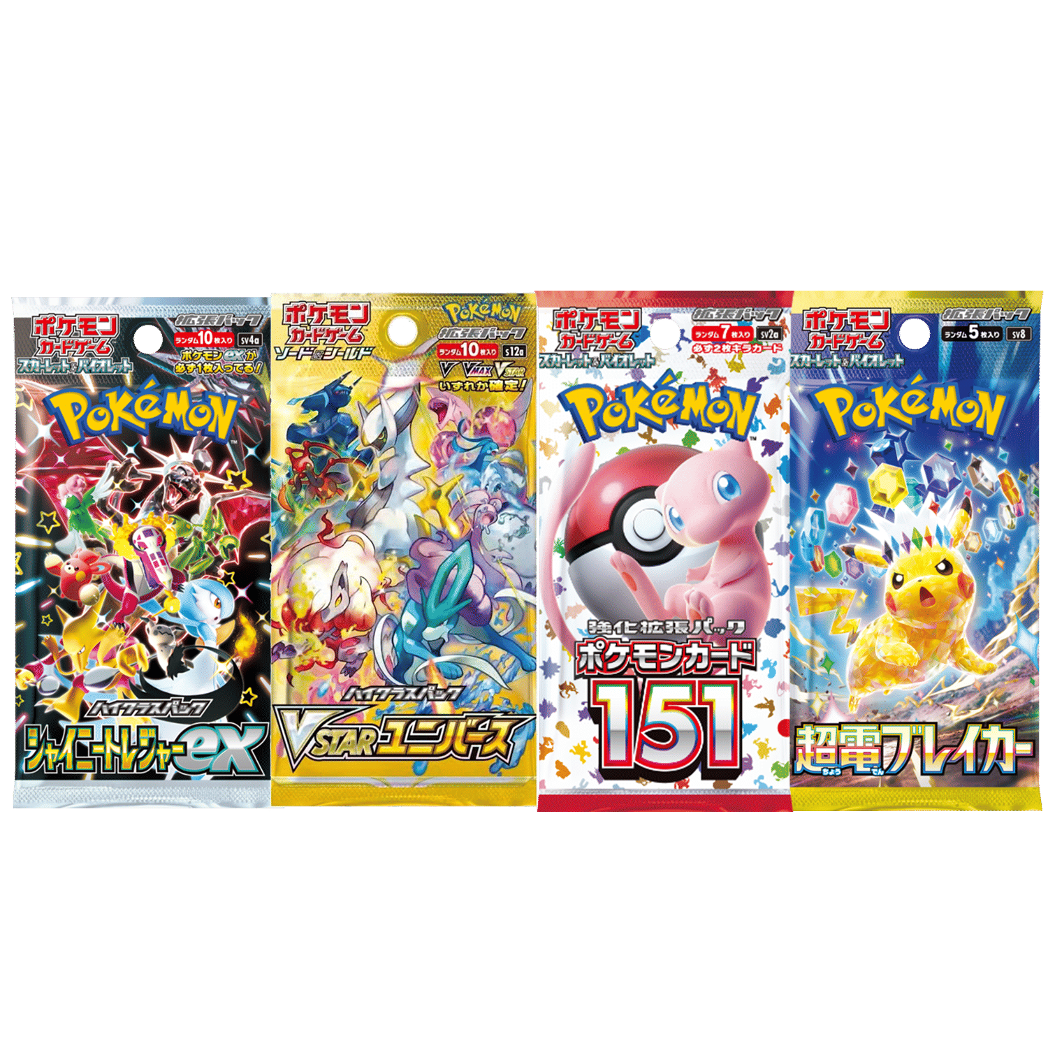 Pokémon Japanese 4 Pack Bundle - Shiny Treasure, Vstar Universe, 151 