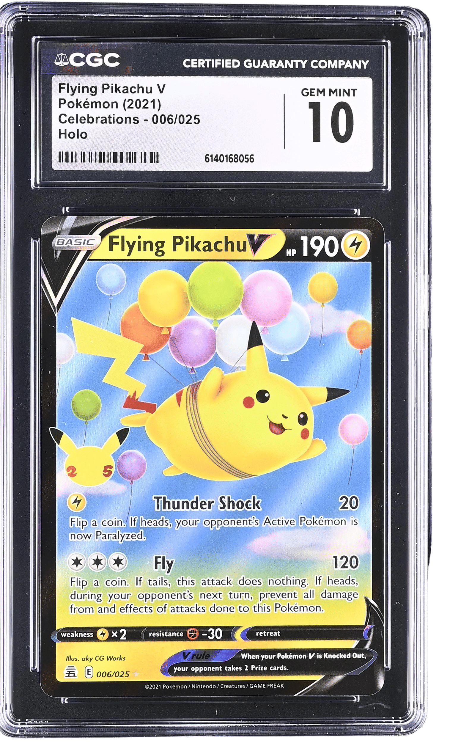 pokemon cards flying pikachu Vmax 007/025 Celebrations Classic Collection [3] Fly (30)Flip a coin 2021 Pokmon Celebrations Flying Pikachu