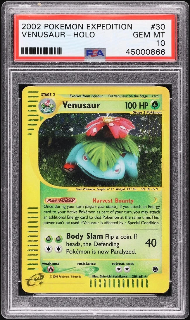 venusaur holographic pokemon card - (15/102) - Base Set Dark Explorers set The Most Valuable Venusaur Pokemon