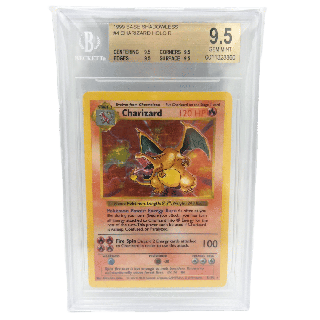 1999 Pokemon Base Set Shadowless BGS 9.5 QUAD Charizard #4