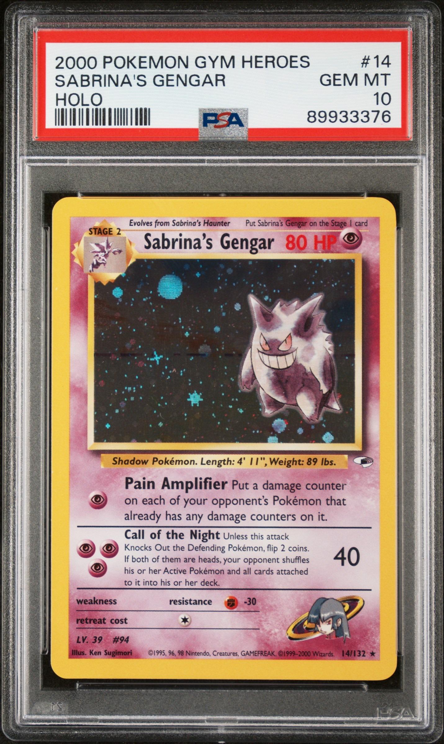 PSA 10 Gym Heroes Sabrina's Gengar Pokémon 2000 | Rare Candy